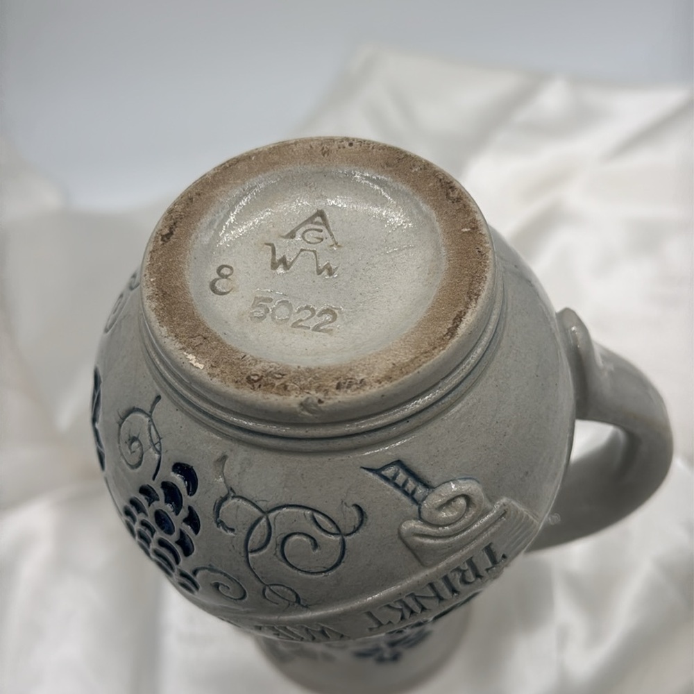 a German Wicke-Werk salt-glazed stoneware creamer, likely mid-20th century. - Picture 6 of 6